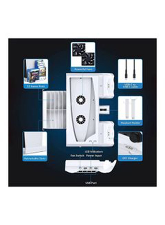 اويفو محطة تبريد لجهاز الألعاب بلايستيشن 5 بشاحن لذراع التحكم للقرص وبإصدار رقمي- لاسلكي - Image 3