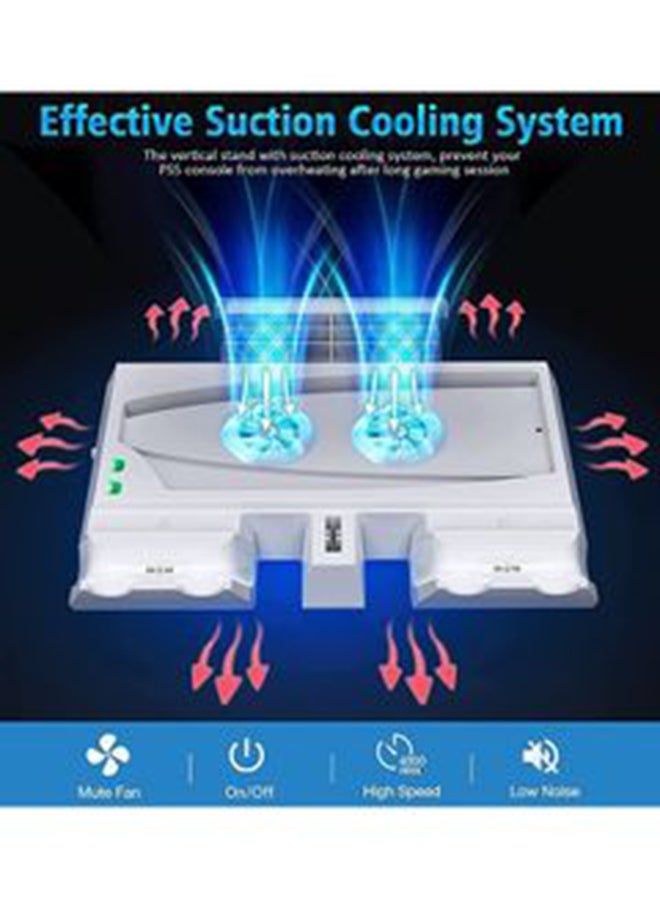 اويفو محطة تبريد لجهاز الألعاب بلايستيشن 5 بشاحن لذراع التحكم للقرص وبإصدار رقمي- لاسلكي - Image 5