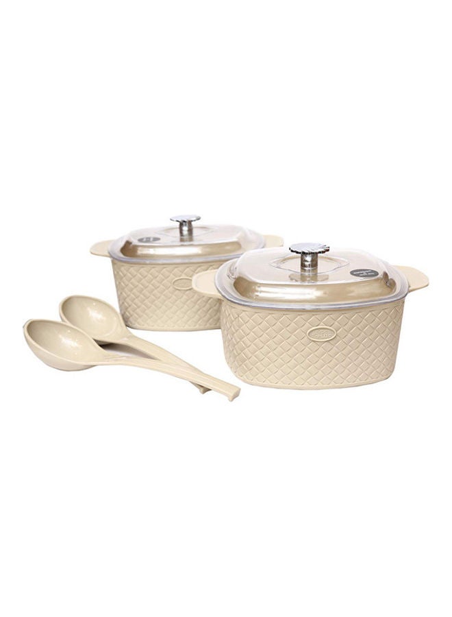 JAYPEE 4-Piece Festiva Casserole Set With Serving Spoon Beige 36.5x23x11.7cm  - Image 2