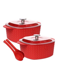 JAYPEE 4-Piece Plastic Festiva Casserole Set Red 2Liters  - Image 3