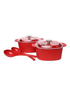 JAYPEE 4-Piece Plastic Festiva Casserole Set Red 2Liters  - Image 4
