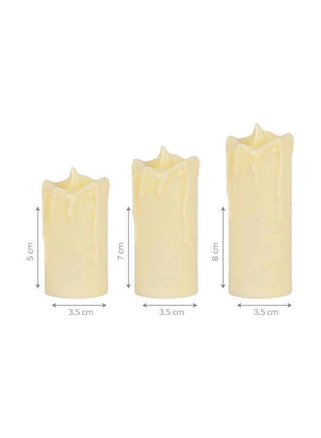 بدرة طقم شموع LED مكون من 4 قطع باللون الأبيض 3.5x8 سم  - Image 2
