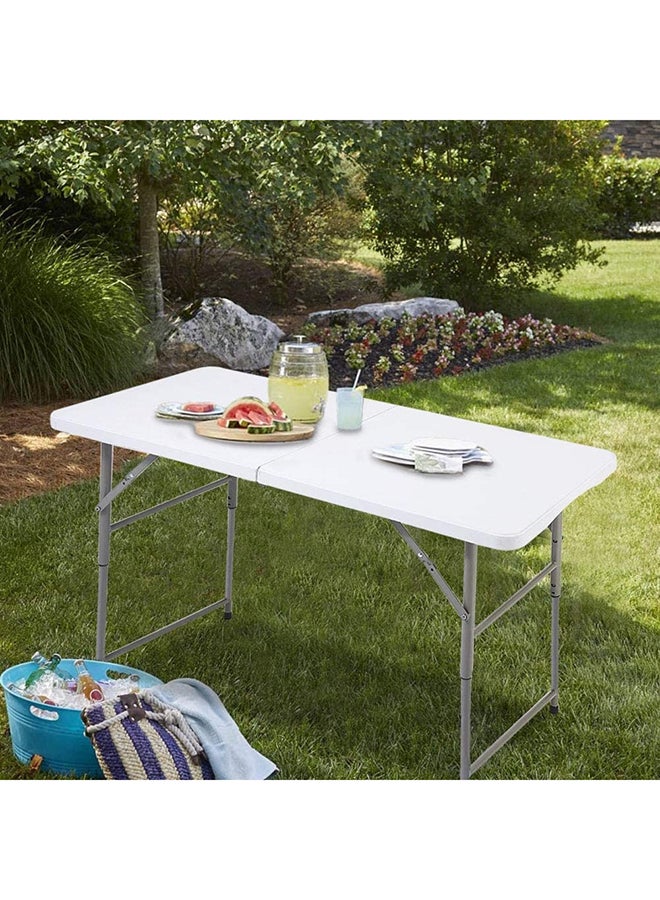 ALMUFARREJ - Foldable Buffet Table White/Black 120x73x60cm - Image 1