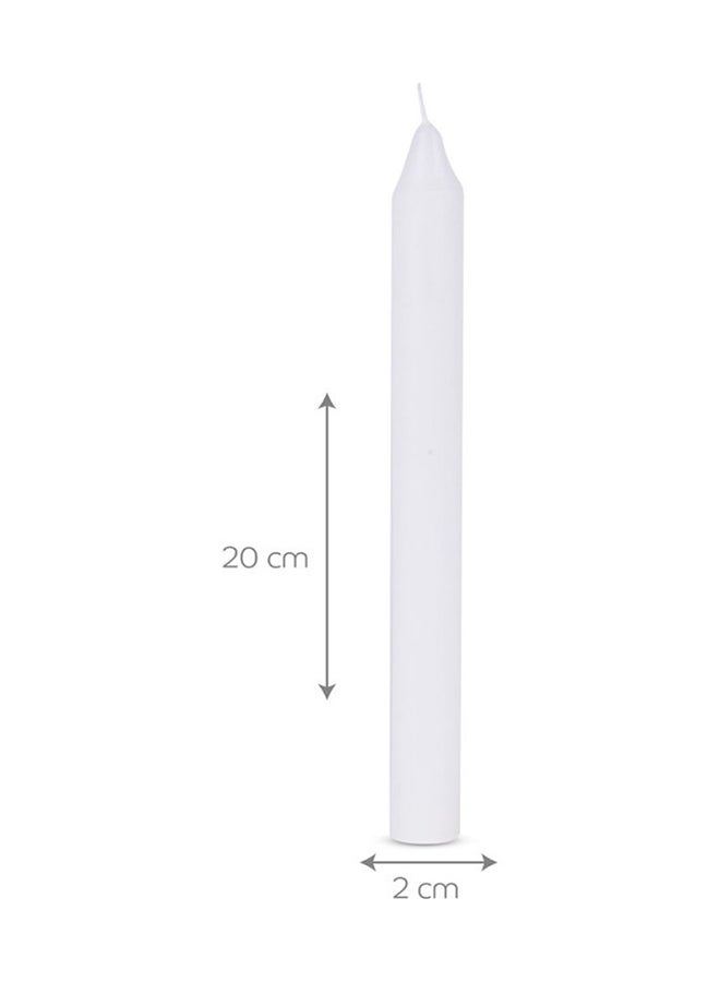 BADRA - 20-Piece Dinner Candle Set White 2x2x20cm - Image 1