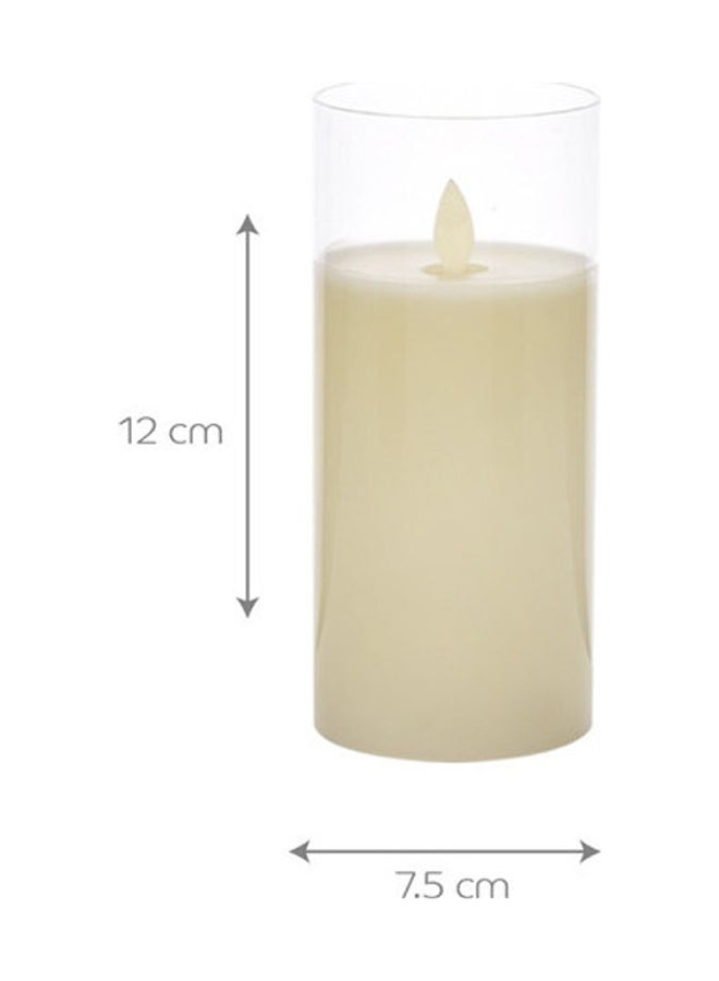 BADRA - Candle In Glass White 7.5x7.5x12cm - Image 1