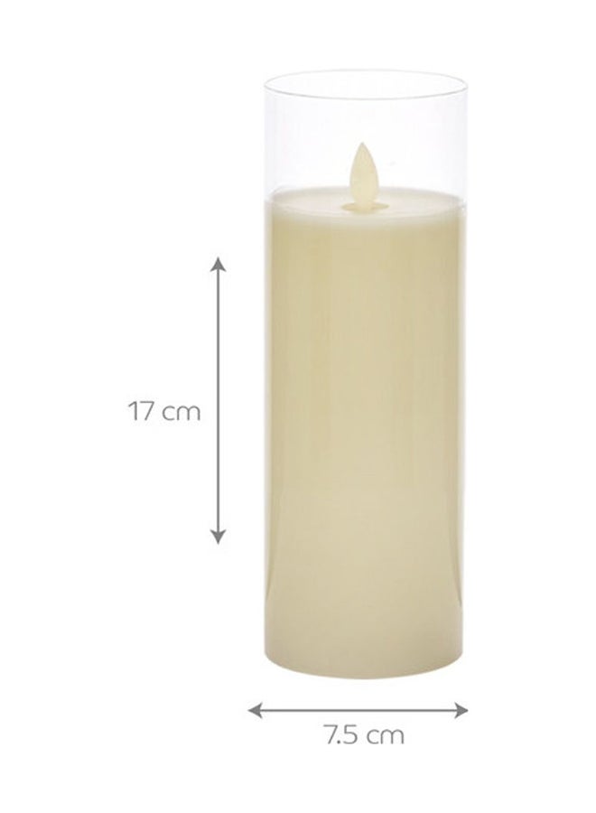 BADRA Candle In Glass White 7.5x7.5x17cm - Image 2