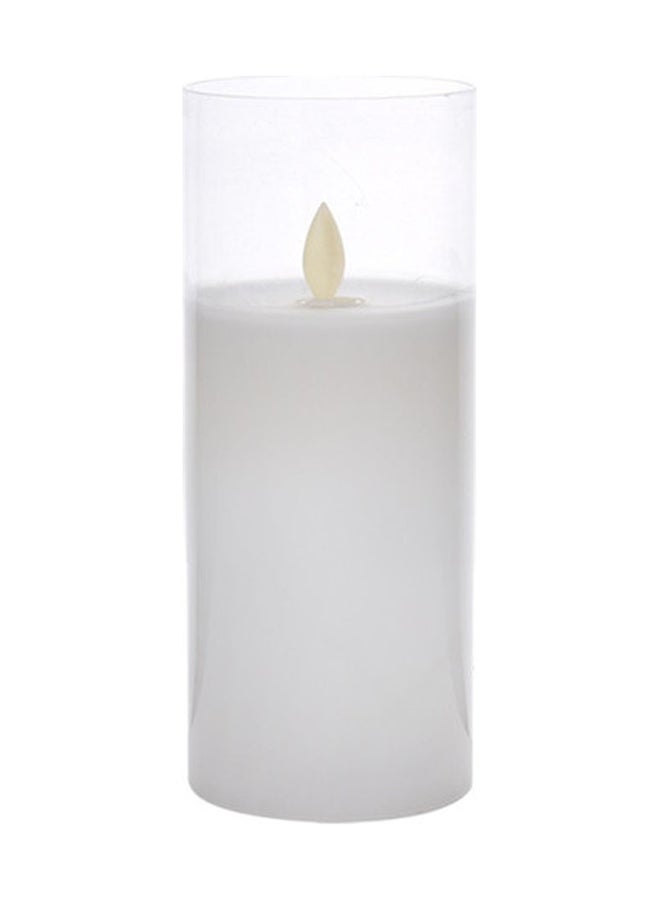 BADRA - Candle In Glass White 7.5x7.5x15cm - Image 1