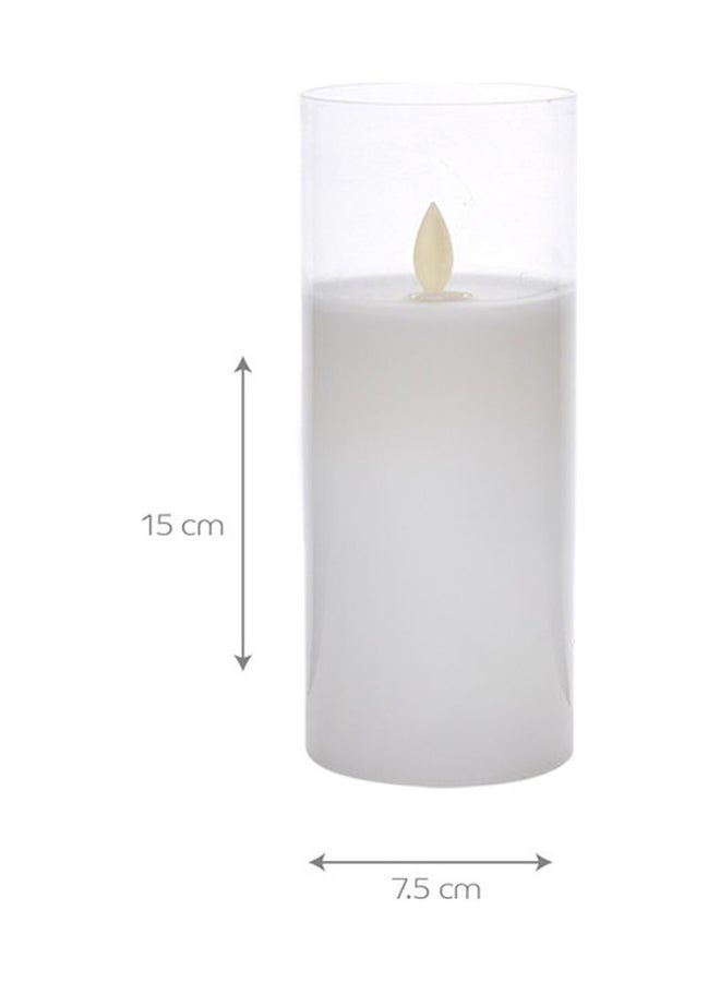 BADRA - Candle In Glass White 7.5x7.5x15cm - Image 1