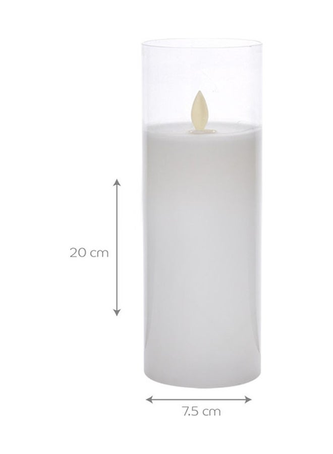BADRA Candle In Glass White 7.5x7.5x20cm - Image 2