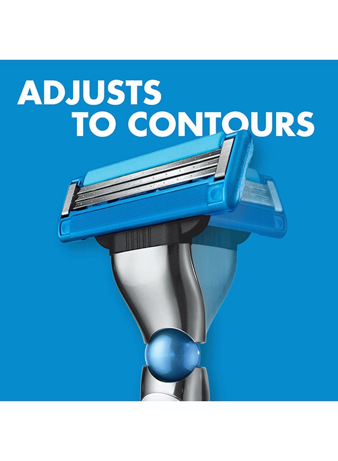 Gillette - Mach3 Turbo 3D Razor Handle + 2 Blades Silver/Blue - Image 1