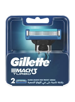 عبوات شفرات ماك 3 تيربو ثلاثية الأبعاد فضي / أزرق 3 x 1.2 x 8سم