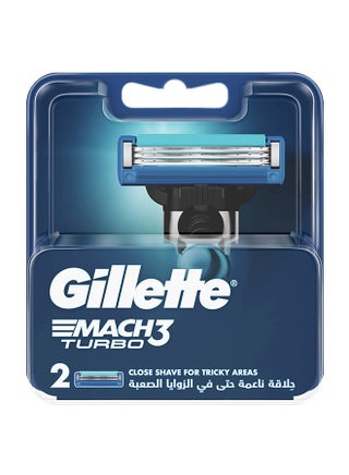 Mach3 Turbo 3D 2 Blade Refills Silver/Blue 3 x 1.2 x 8cm - v1644333445/N40885912A_1