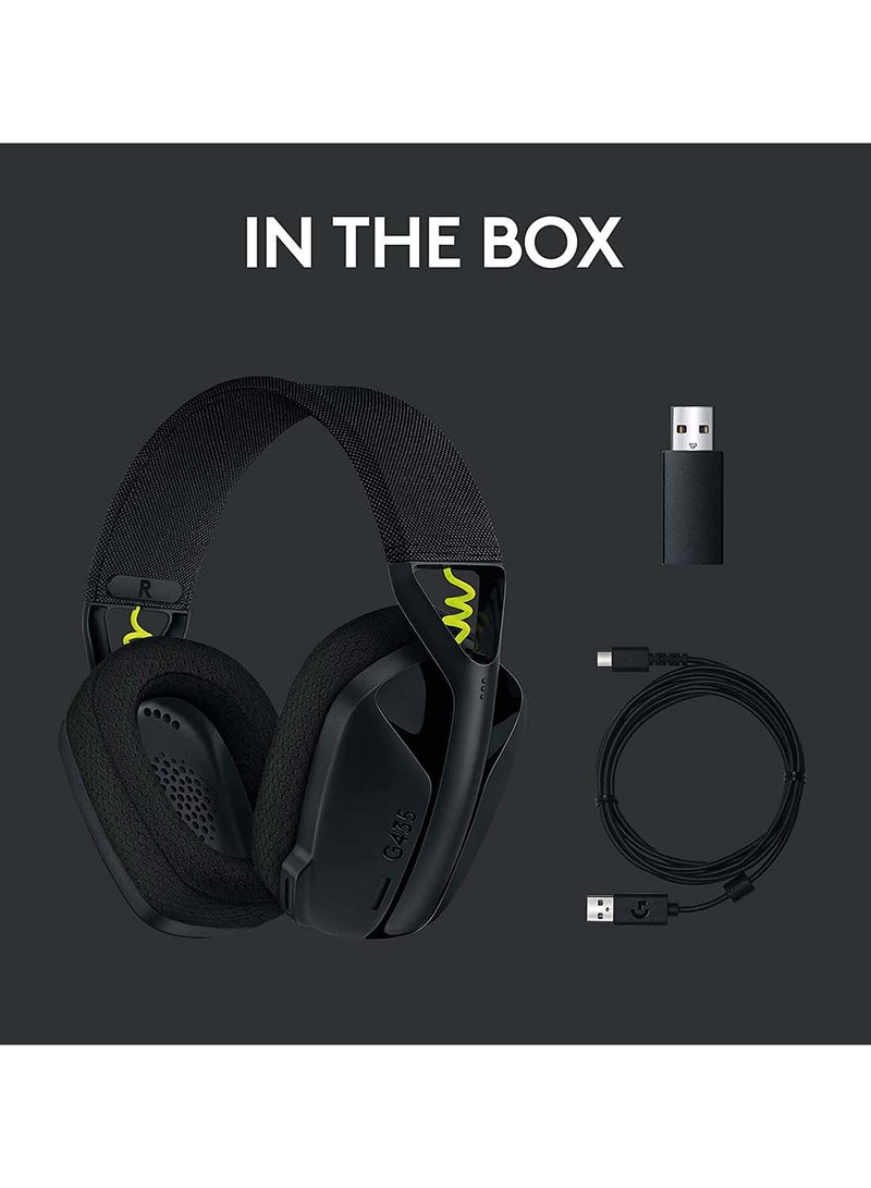 Logitech G435 Lightspeed Wireless Gaming Headset - Black  - Image 2