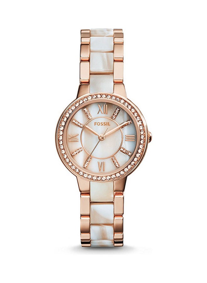 FOSSIL Women's Analog Round Shape Stainless Steel Wrist Watch ES3176 - 29 Mm  - Image 1