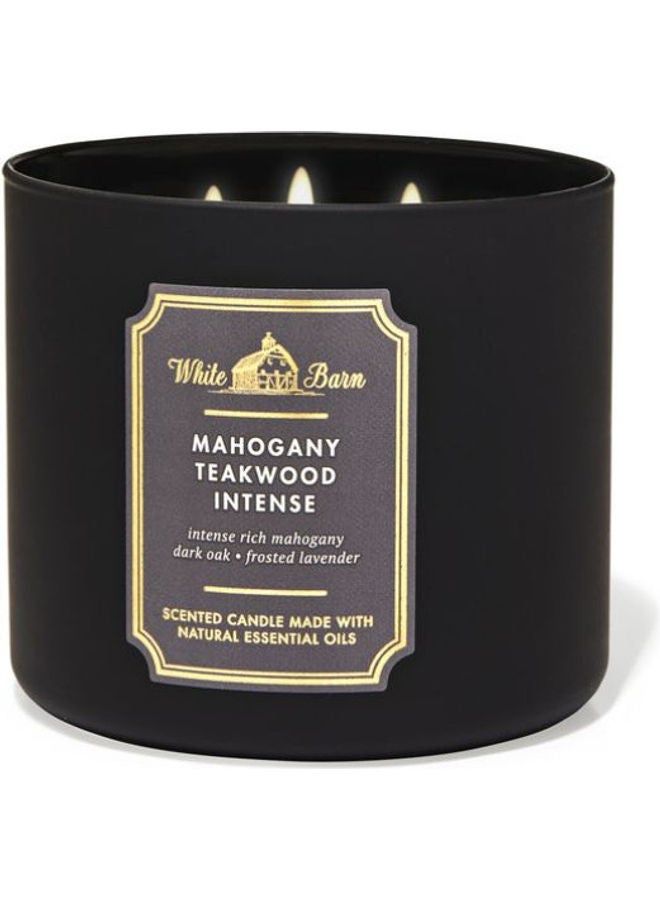 Bath & Body Works - Mahogany Teakwood Intense 3-Wick Candle Black 411grams - Image 1