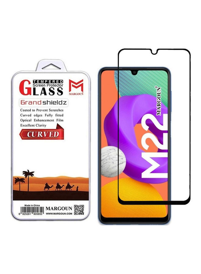 MARGOUN Screen Protector HD Tempered Glass for Samsung Galaxy M22 (6.4inch) Clear - Image 3