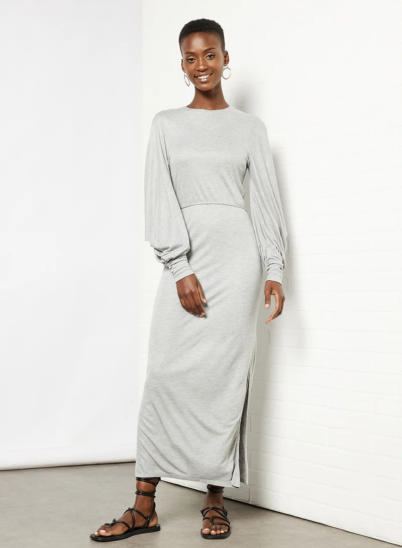 تيد بيكر Blubela Bishop Sleeve Jersey Dress Grey