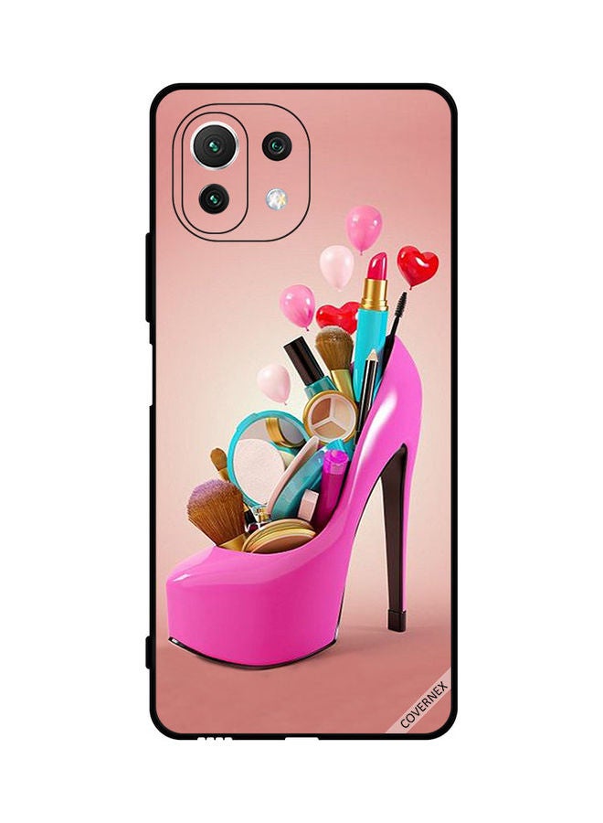 Covernex Protective Case Cover For Xiaomi Mi 11 Lite Pink Shoe With Makeup Items - Image 1