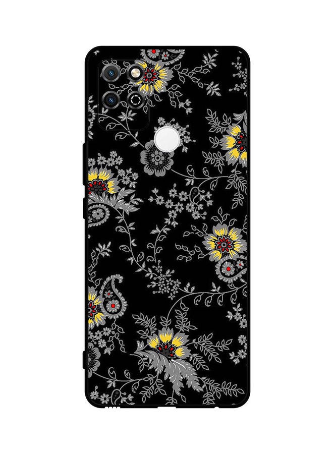 كوفرنيكس Protective Case Cover For Honor Play 5T Grey Floral Black Bg - Image 1