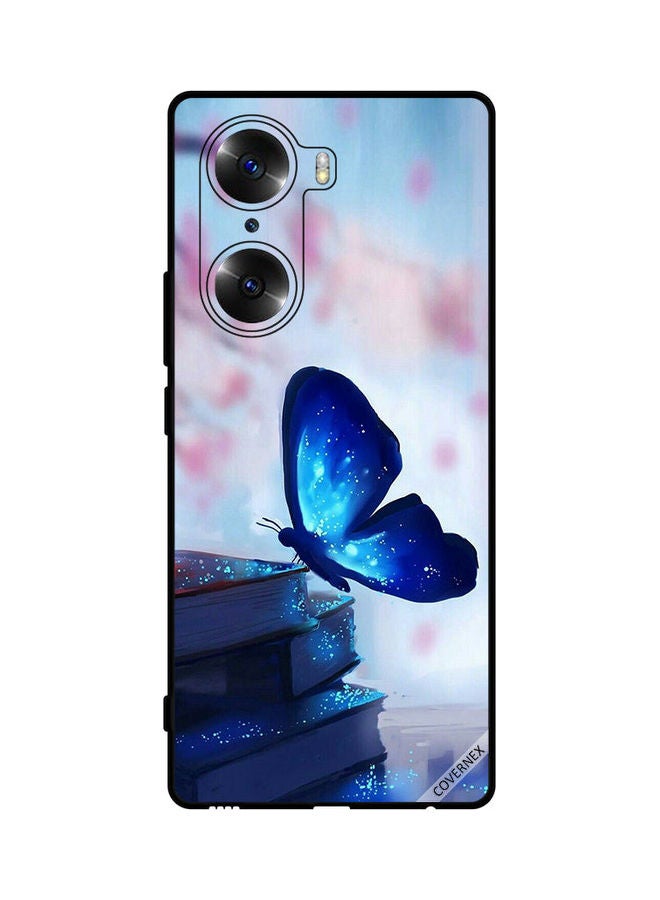 Covernex Protective Case Cover For Honor 60 Dark Blue Butterfly On Books - Image 1