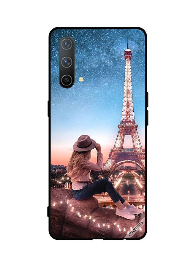Covernex Protective Case Cover For Oneplus Nord CE 5G Brown Hat Girl & Eiffel Tower - Image 1