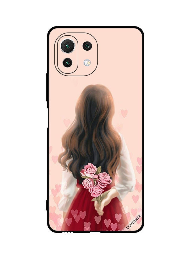 Covernex Protective Case Cover For Xiaomi Mi 11 Lite Girl Hiding Flowers - Image 1