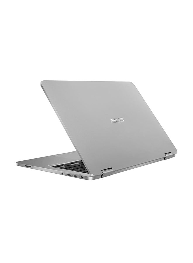 Vivobook Flip 14 TP401 Convertible 2-In-1 Laptop With 14-Inch Touch Display, Celeron N4020 Processor / 4GB RAM / 128GB eMMC / Windows 10 / Office 365 / Arabic Light Grey