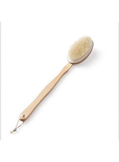Generic Long Handle or No Handle Body Dry Bath Exfoliating Brush Natural Bristle Remove Dead Skin Beige  - Image 1