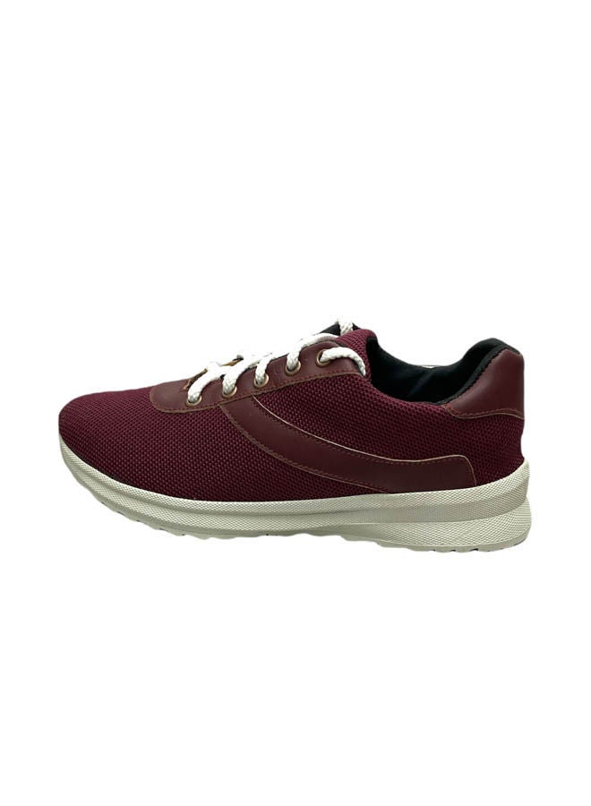 Casual Plain Basic Lace up sneakers Burgandy