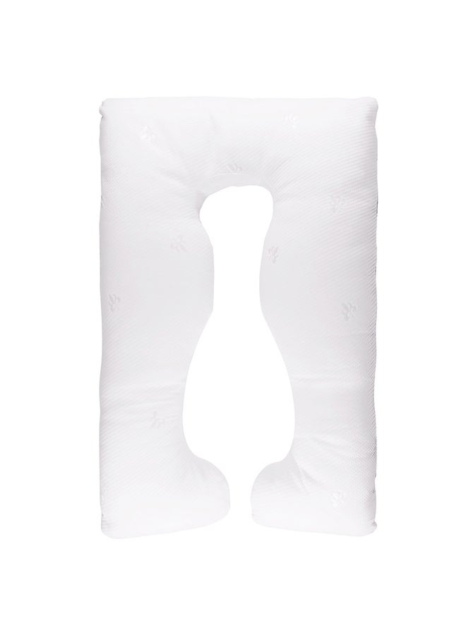 Moon U-Shaped Full Body Pregnancy Pillow Cotton white 100x25x152cm  - Image 1