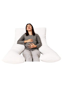 Moon U-Shaped Full Body Pregnancy Pillow Cotton white 100x25x152cm  - Image 2