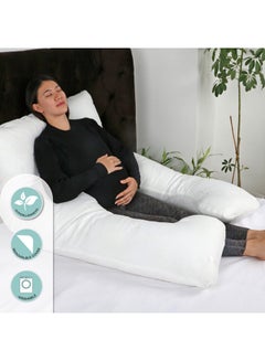 Moon U-Shaped Full Body Pregnancy Pillow Cotton white 100x25x152cm  - Image 3