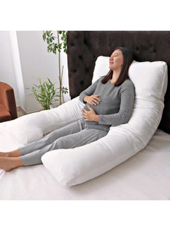 Moon U-Shaped Full Body Pregnancy Pillow Cotton white 100x25x152cm  - Image 4