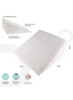 Moon Comfortable Wedge Pillow Cotton White 60x60x30cm  - Image 2