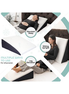 Moon Cool Gel Wedge Pillow Memory Foam White 60x60x20cm  - Image 3