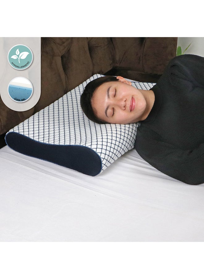 Moon - Medical Orthopedic Contour Cooling Gel Pillow Memory Foam White 60x40x7cm - Image 1