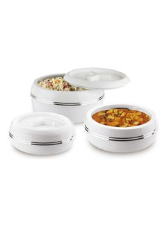 JAYPEE 3 Piece Teen Bhoj Mega Casserole Set White 3200ml  - Image 1