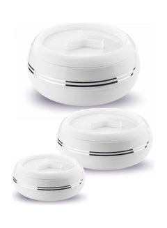 JAYPEE 3 Piece Teen Bhoj Mega Casserole Set White 3200ml  - Image 2