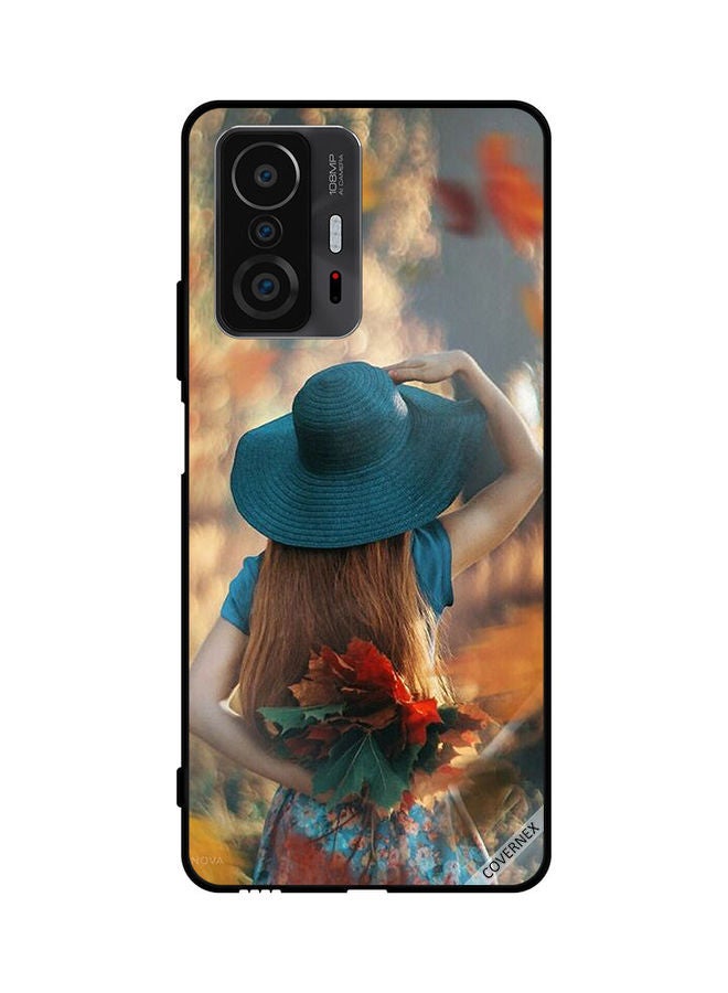 Covernex Protective Case Cover For Xiaomi 11T Pro Hat Girl Hiding Love Leaves - Image 1