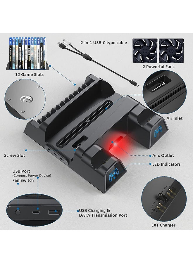 Oivo - Cooling Stand With Controller Charger For PS5 Disc/Digital Edition - Wireless - Image 1