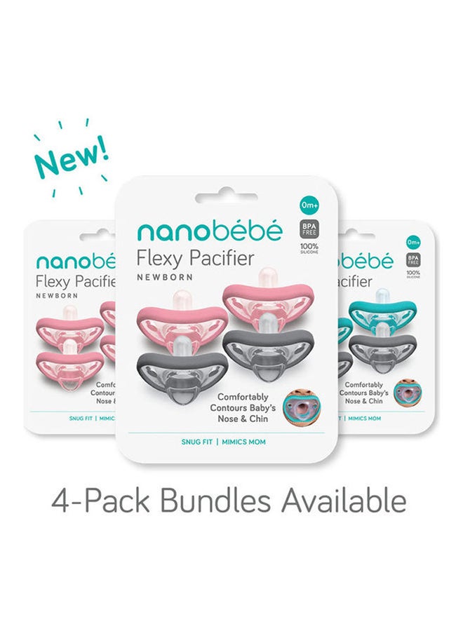 NANOBEBE Flexy Pacifier, Pack Of 2, 0-3M - Pink - Image 2
