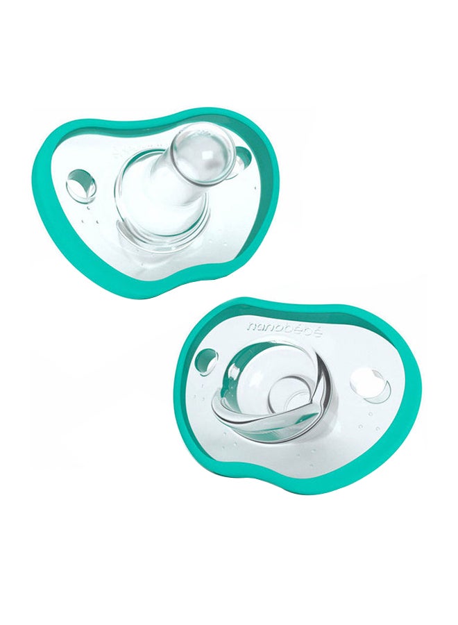 NANOBEBE Flexy Pacifier, Pack Of 2, 3M+ - Teal - Image 1