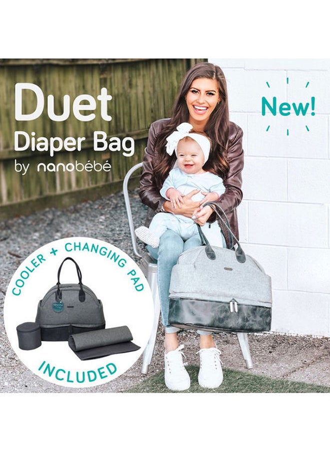 NANOBEBE - Duet Diaper Changing Bag - Grey - Image 1