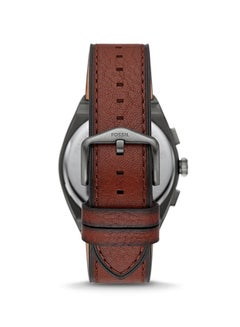 FOSSIL Men's Everett Chonorograph Round Shape Leather Strap Wrist Watch FS5797 - 42 mm - Black  - Image 2