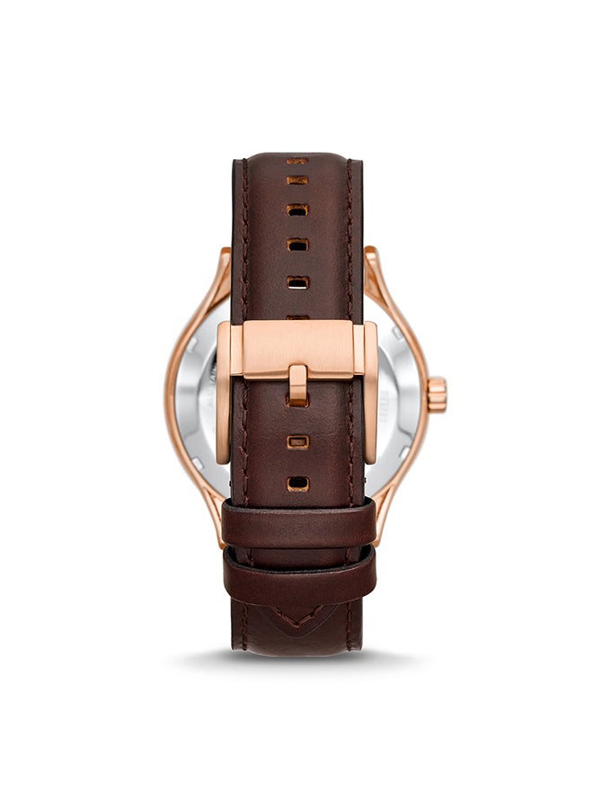 FOSSIL Men's Fenmore Leather Band Analog Wrist Watch BQ2650 - 44MM - Dark Brown  - Image 2