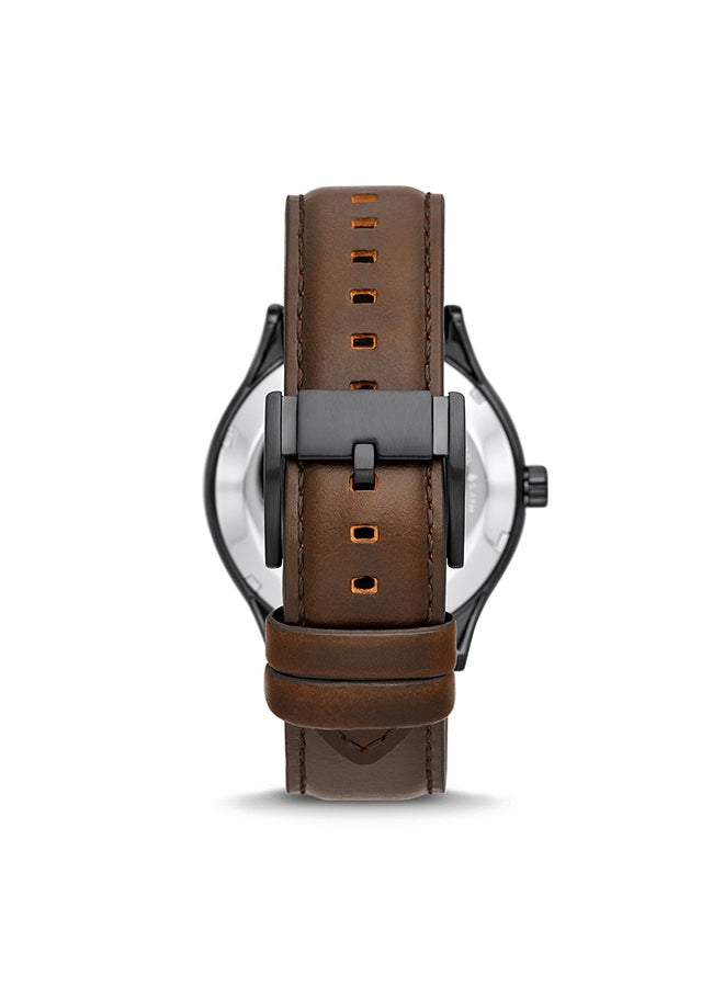 FOSSIL - Men's Fenmore Leather Band Analog Wrist Watch BQ2651 - 44MM - Dark Brown - Image 1