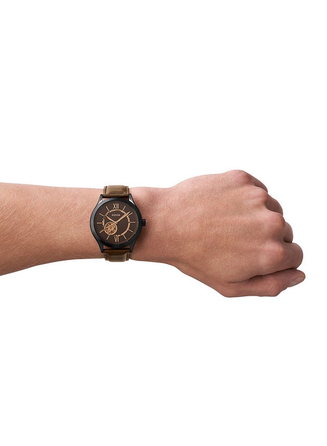 FOSSIL - Men's Fenmore Leather Band Analog Wrist Watch BQ2651 - 44MM - Dark Brown - Image 1