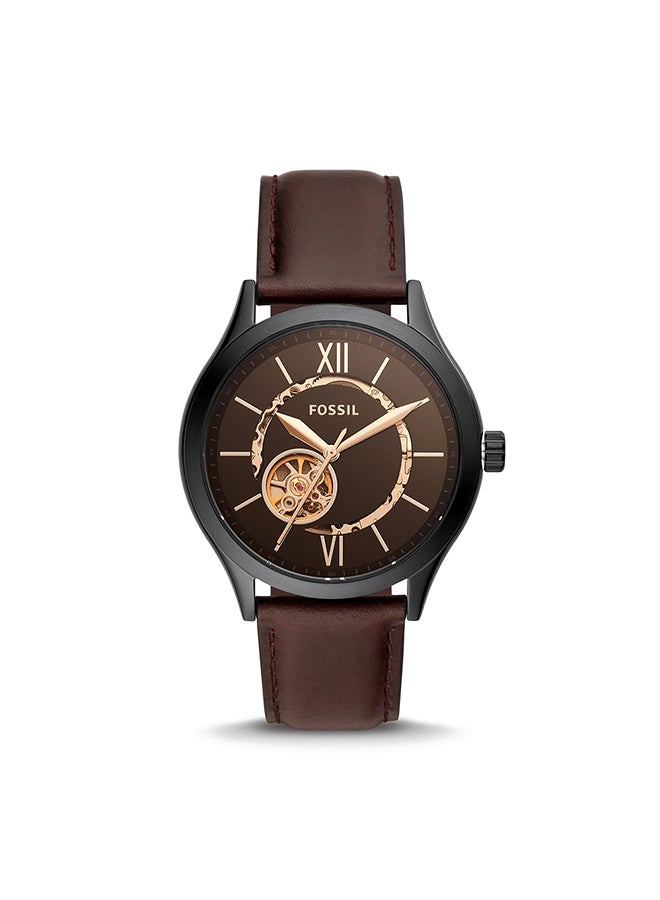 FOSSIL - Men's Fenmore Leather Band Analog Wrist Watch BQ2651 - 44MM - Dark Brown - Image 1