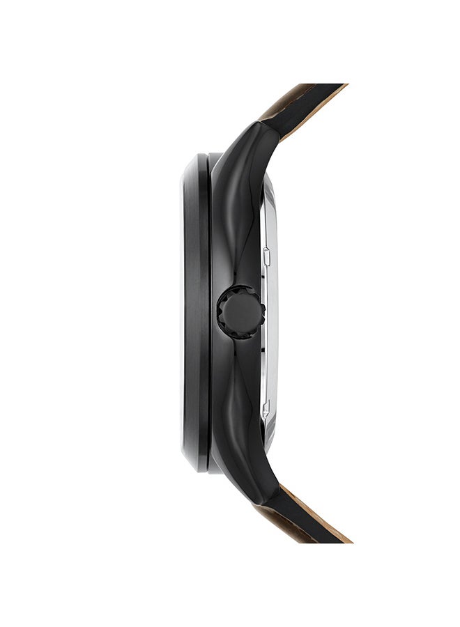 FOSSIL - Men's Fenmore Leather Band Analog Wrist Watch BQ2651 - 44MM - Dark Brown - Image 1