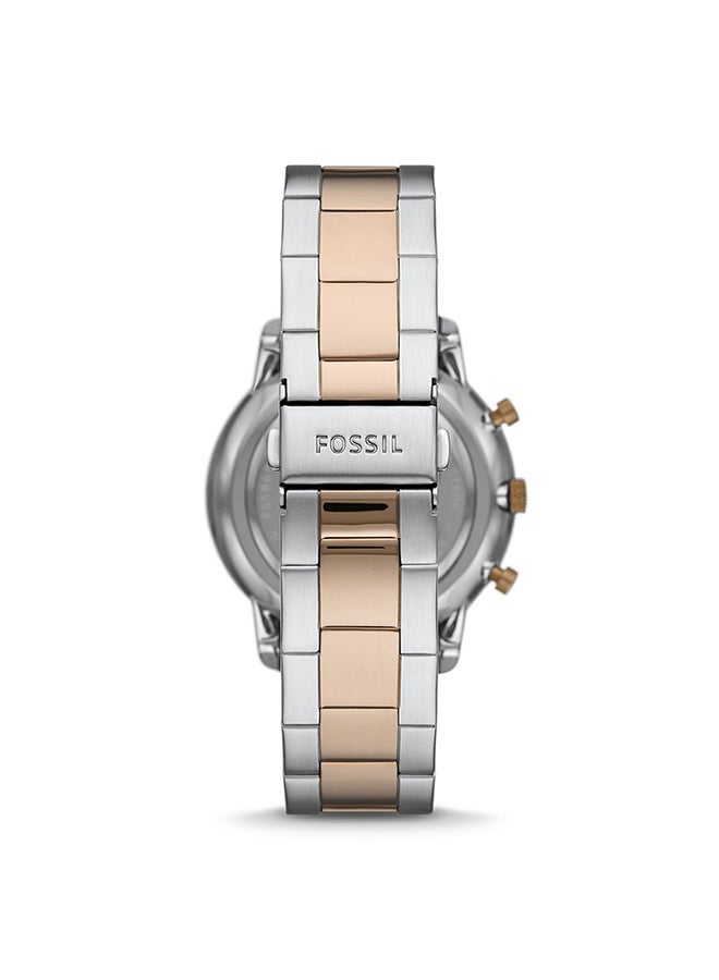 FOSSIL Men's Neutra Round Shape Two Tone Stainless Steel Chronograph Wrist Watch FS5869 - 44 mm - Silver/Caramel  - Image 2